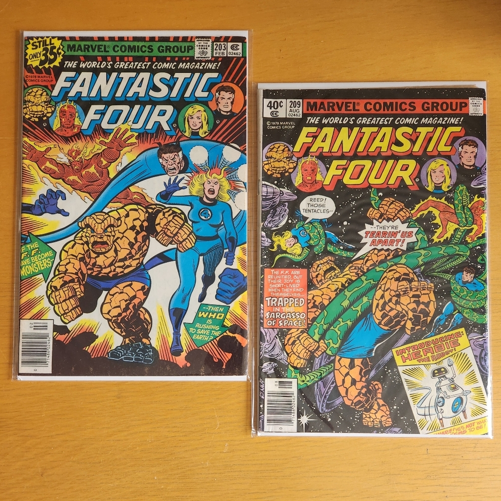 Fantastic Four #203 & 209, 70s Marvel comics (Lot of 2)